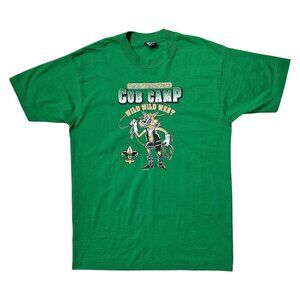 90s vintage Boy Scouts Cub Camp T-shirt Single Stitch Wild Wild West Cartoon.